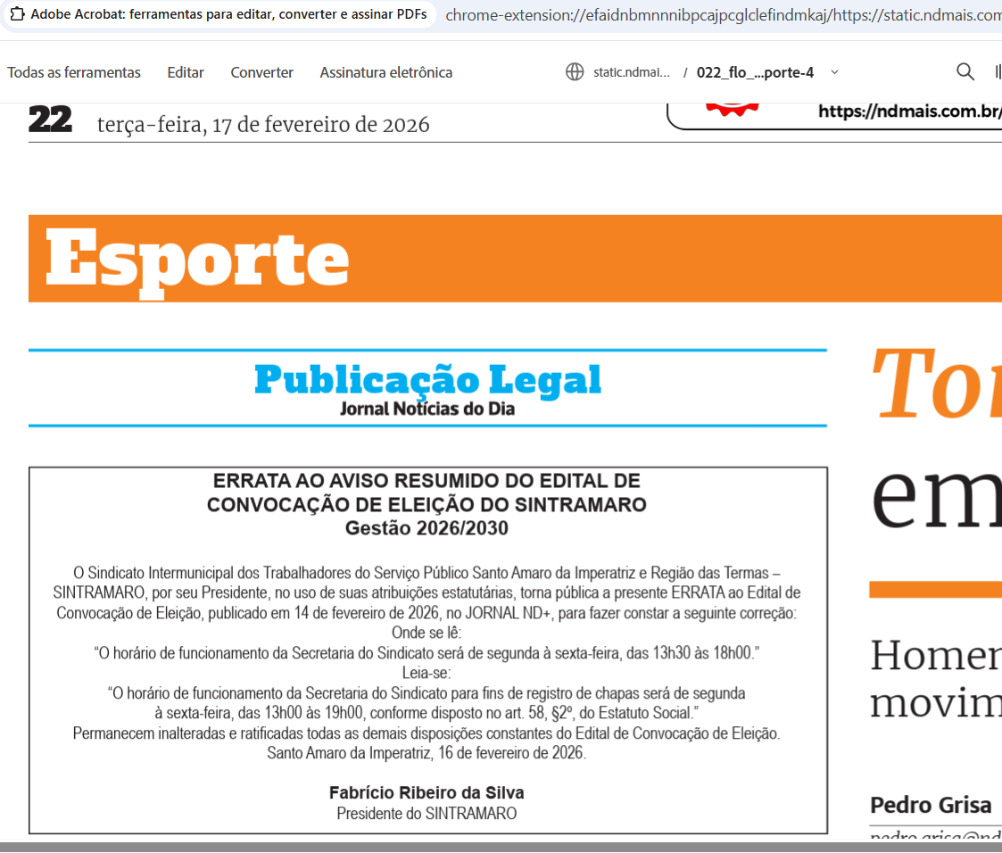 ERRATA EDITAL ELEICOES SINTRAMARO